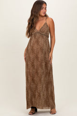 Umstands-Maxikleid mit Animal-Print und tiefem Ausschnitt