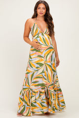 Umstands-Maxikleid mit Neckholder, Cut-out und Rückenbindung