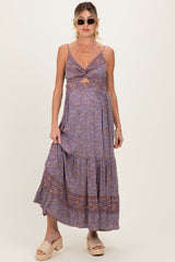 Bedrucktes Umstands-Maxikleid mit Twist-Front