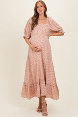 Umstands-Maxikleid mit Paisley-Print und Karree-Ausschnitt