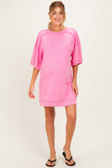 Umstands-T-Shirt-Kleid aus French Terry mit Mineral-Waschung