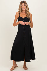 Umstands-Midikleid mit Knopfleiste