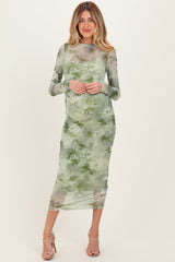 Geblümtes Umstandsmaxikleid mit Mesh-Overlay in Helloliv