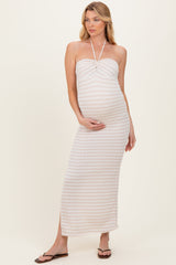 Umstands-Midikleid mit Neckholder und Twist-Detail
