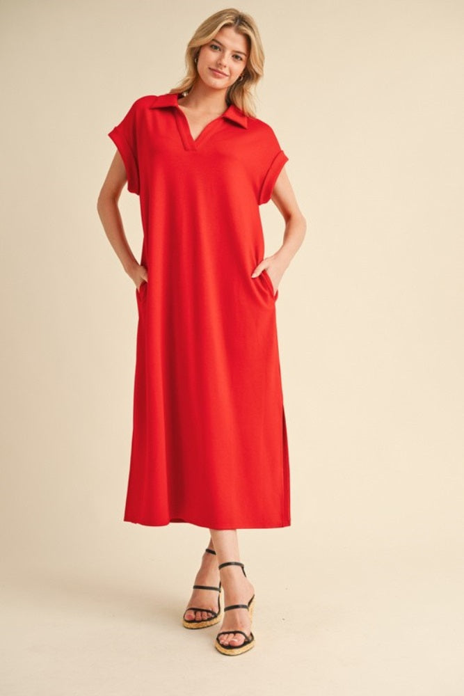 #Farbe_Tomatenrot mit Kragen, Oversized