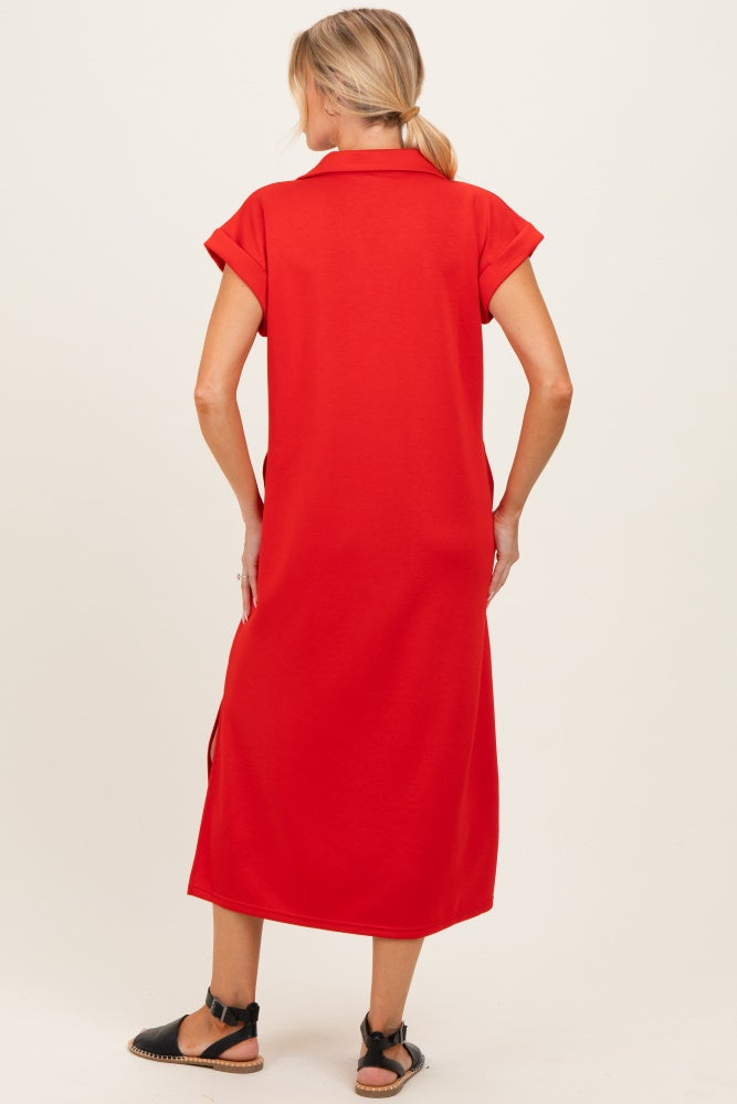 #Farbe_Tomatenrot mit Kragen, Oversized