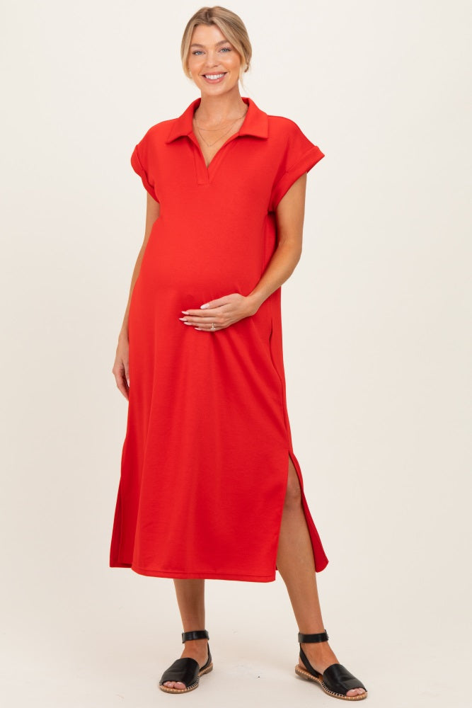#Farbe_Tomatenrot mit Kragen, Oversized