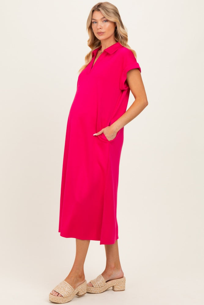 #Farbe_Fuchsia mit Kragen, Oversized