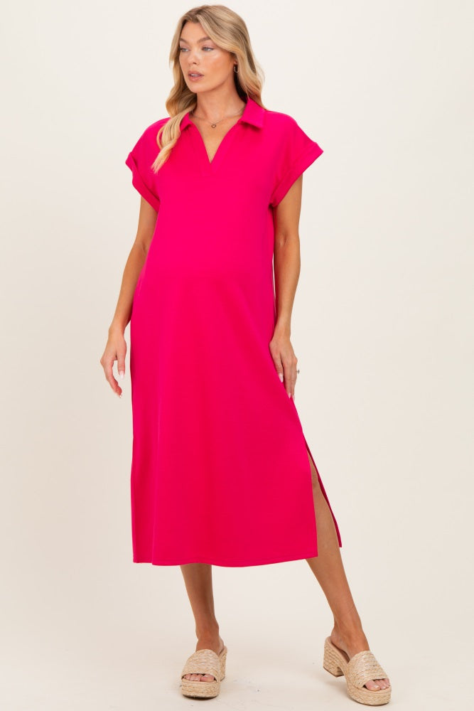 #Farbe_Fuchsia mit Kragen, Oversized