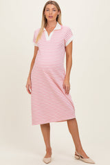 Umstands-Midikleid im Polo-Stil mit Streifen