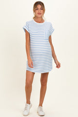 Umstands-T-Shirt-Kleid aus strukturiertem Streifenstrick