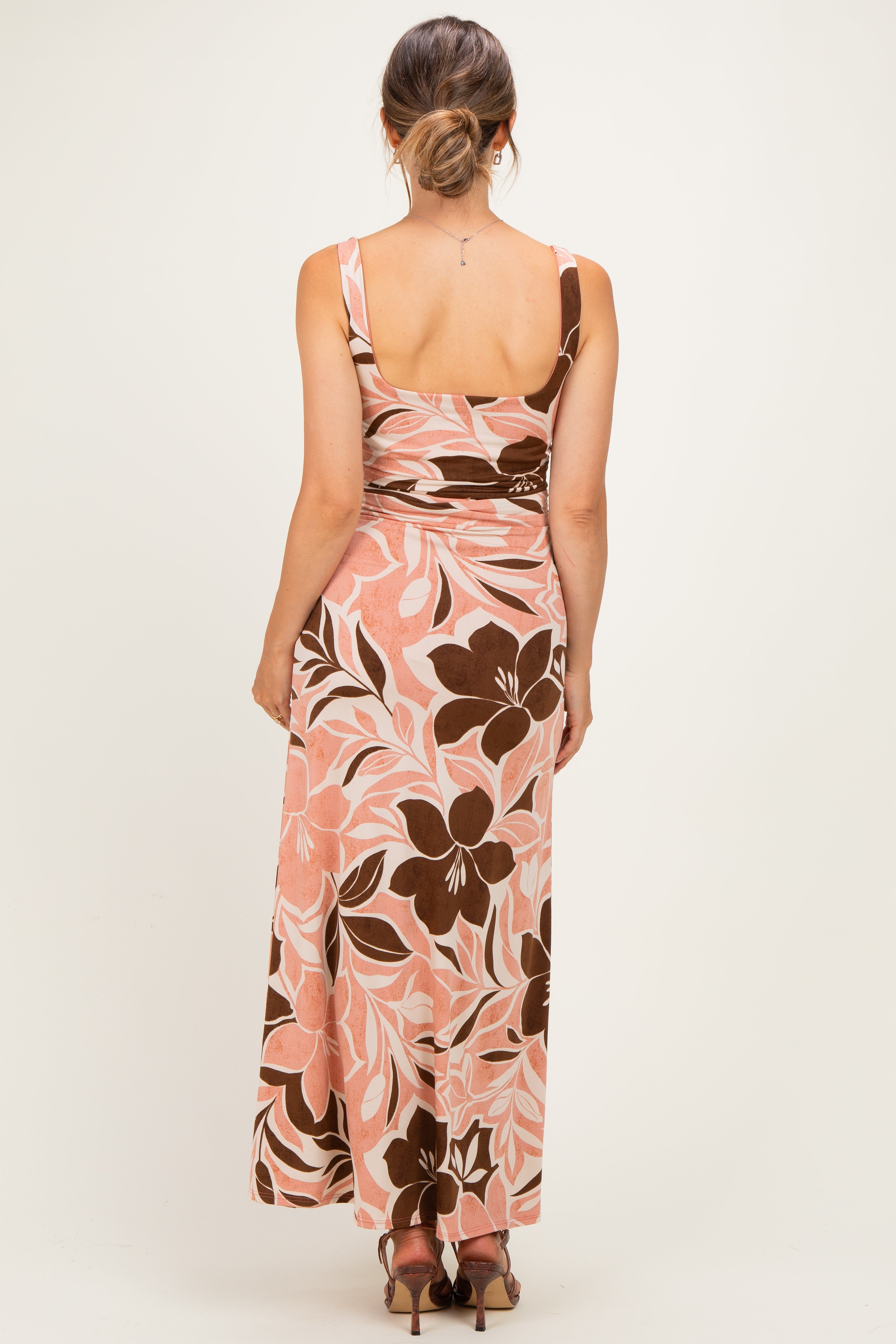 Florales Umstands-Maxikleid mit Rückenausschnitt