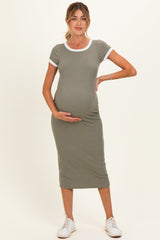 Umstands-Midikleid im Colourblock-Design
