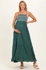 Besticktes Umstands-Maxikleid mit Raffung