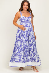 Ärmelloses Umstands-Maxikleid mit Blüten-Mix