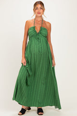Bedrucktes Umstands-Maxikleid mit V-Ausschnitt