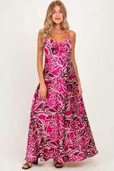 Ärmelloses Umstands-Maxikleid mit Blumenmuster