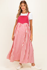 Umstands-Maxikleid in Denim-Optik mit Streifen und Colorblock