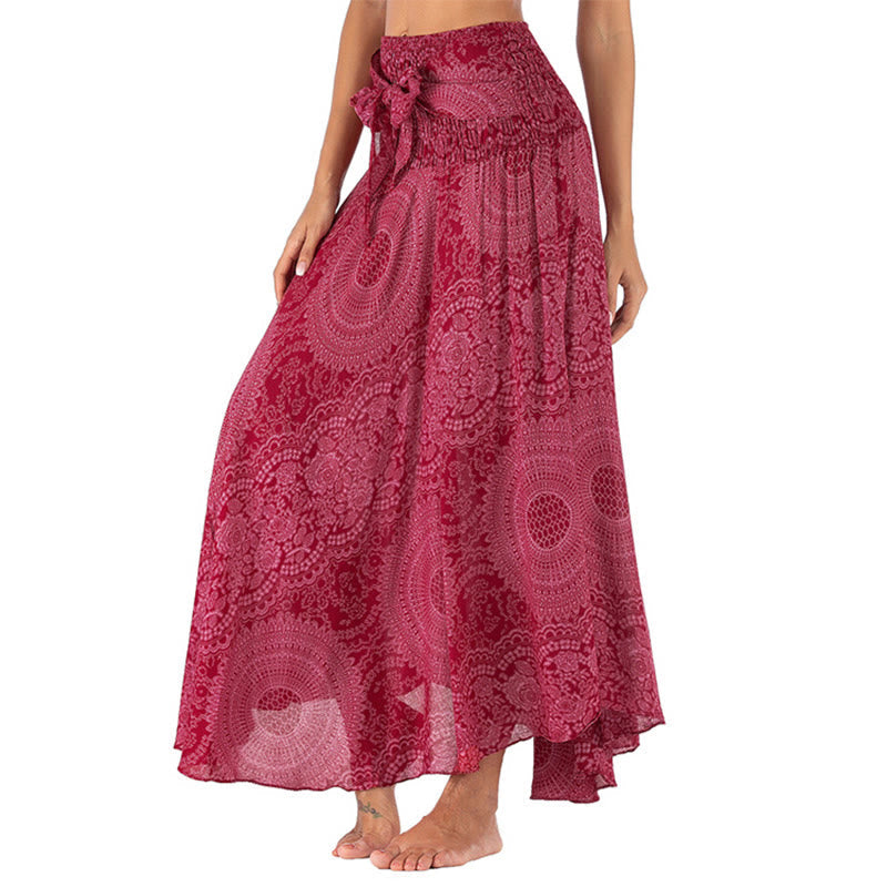Zwei Stil Tragen Boho Kompass Rose Blume Rock Kleid