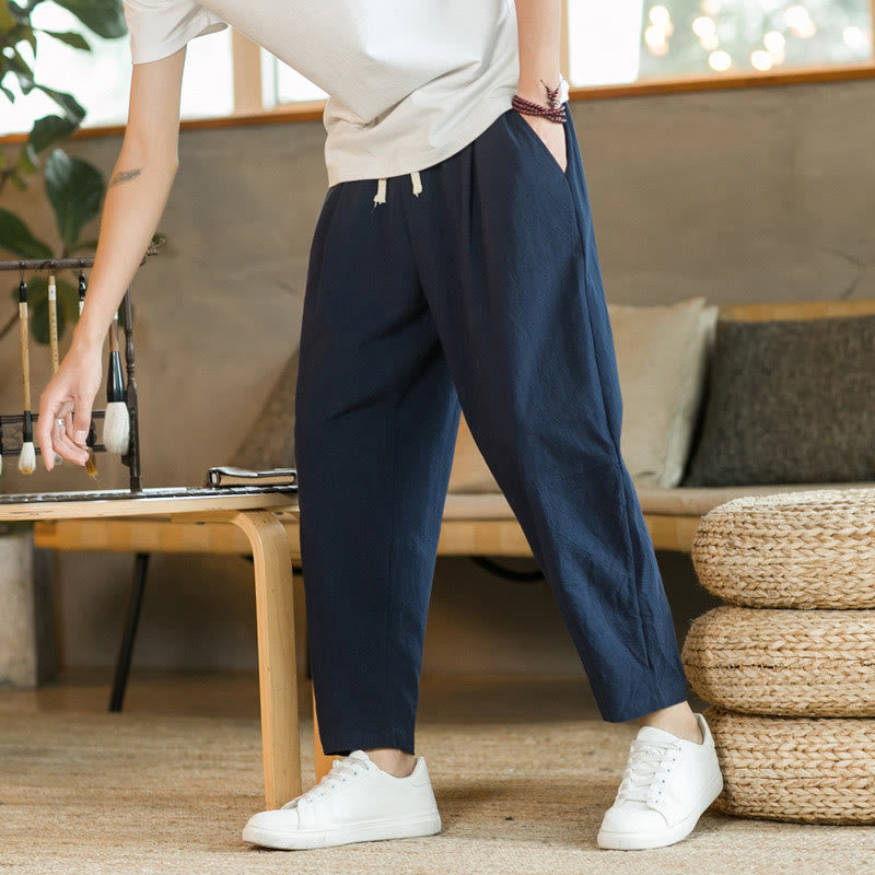 Sommer Herren Baumwollhose mit Taschen