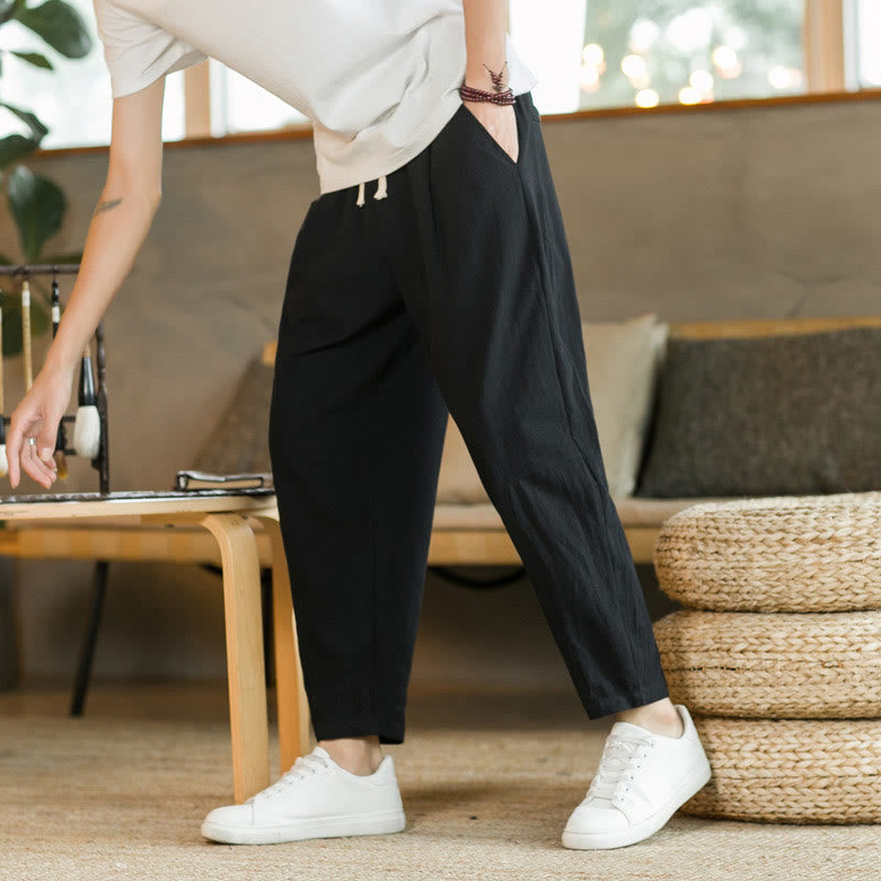 Sommer Herren Baumwollhose mit Taschen