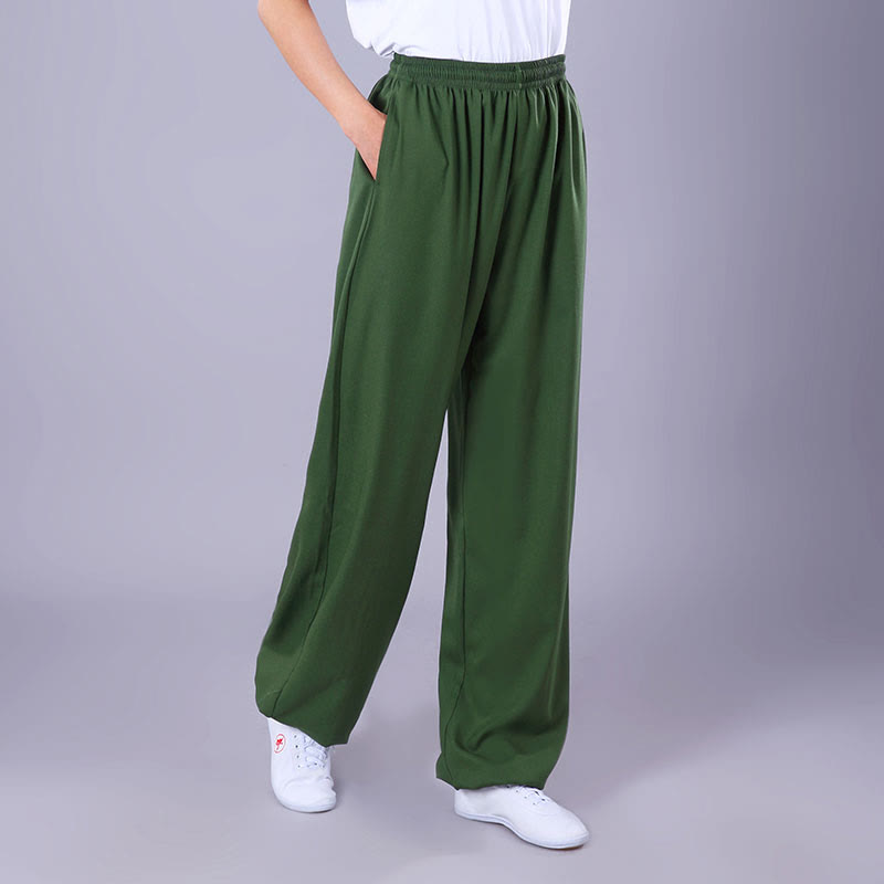 Sommer Unisex Hose mit elastischem Bund für Tai Chi und Qigong, atmungsaktiv und mit Taschen