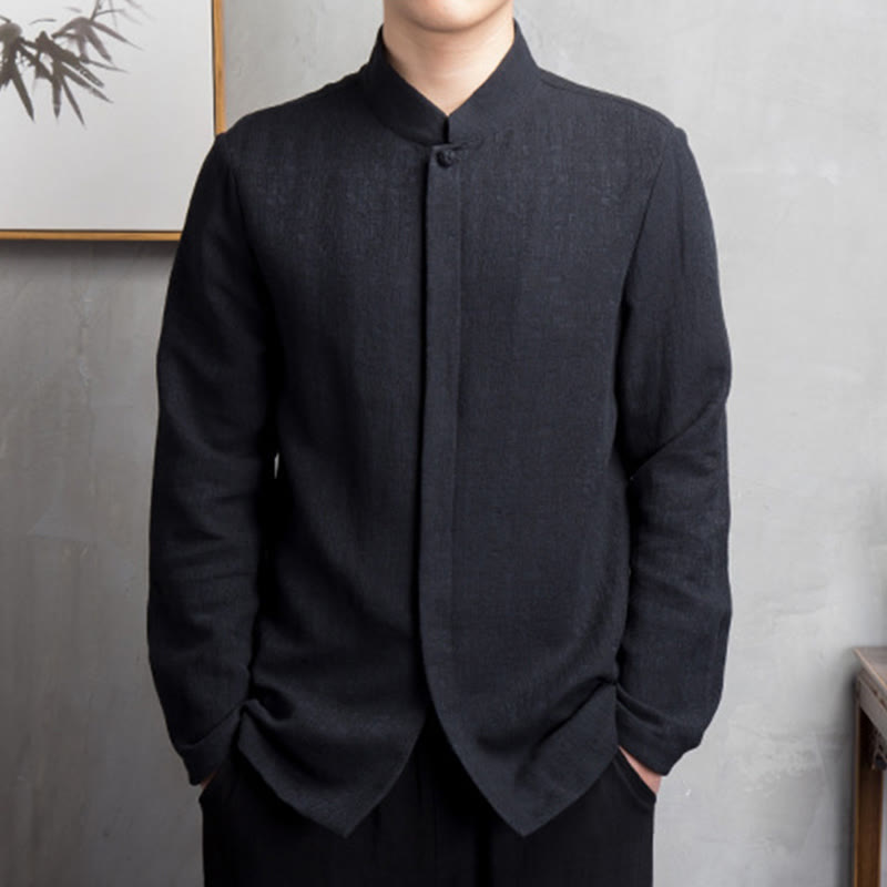 Einfarbige chinesische Tang-Anzugjacke, Herrenbekleidung