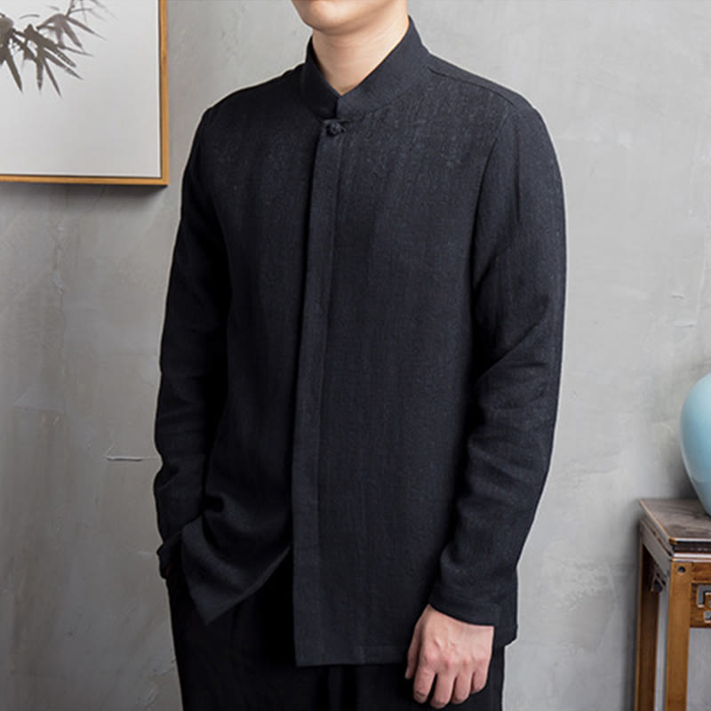 Einfarbige chinesische Tang-Anzugjacke, Herrenbekleidung