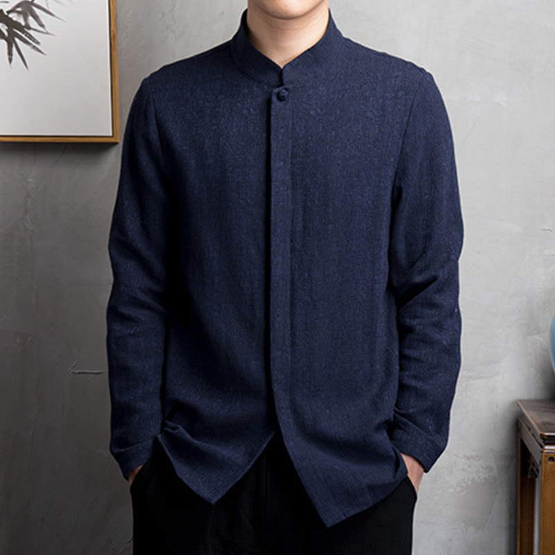 Einfarbige chinesische Tang-Anzugjacke, Herrenbekleidung