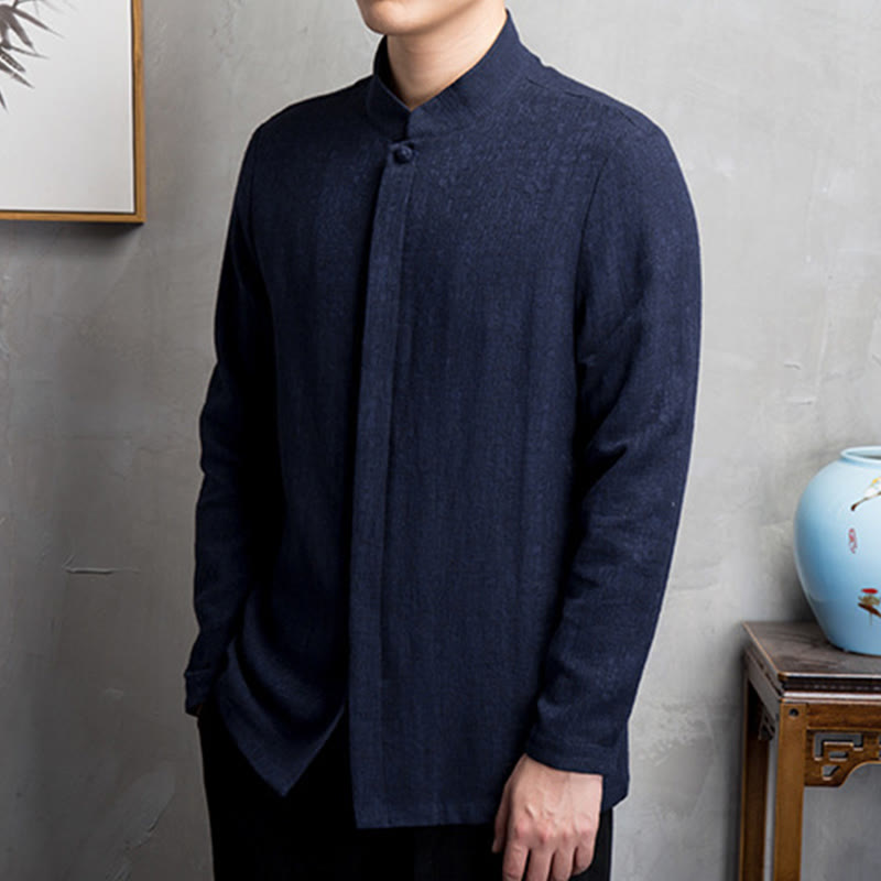 Einfarbige chinesische Tang-Anzugjacke, Herrenbekleidung