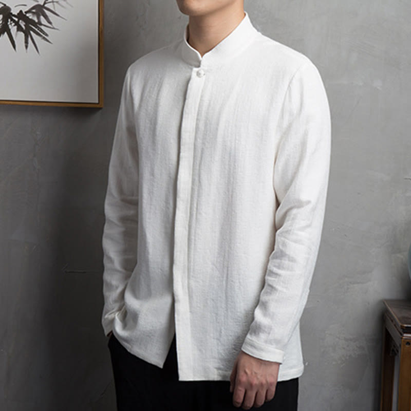 Einfarbige chinesische Tang-Anzugjacke, Herrenbekleidung