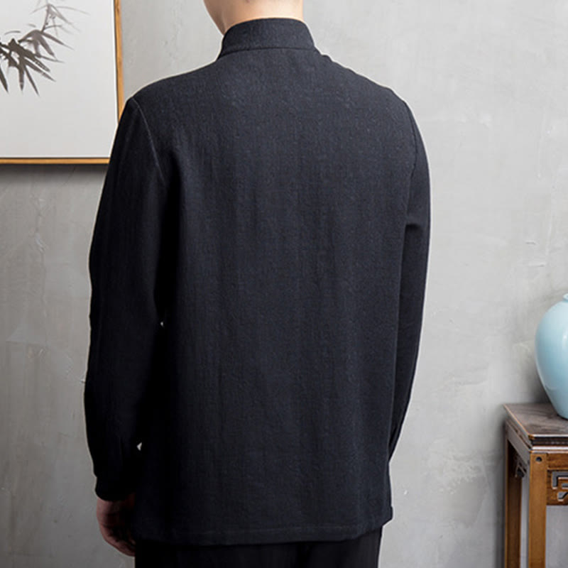Einfarbige chinesische Tang-Anzugjacke, Herrenbekleidung