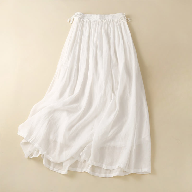 Damenrock mit Schnürung, elastischer Taille und Taschen