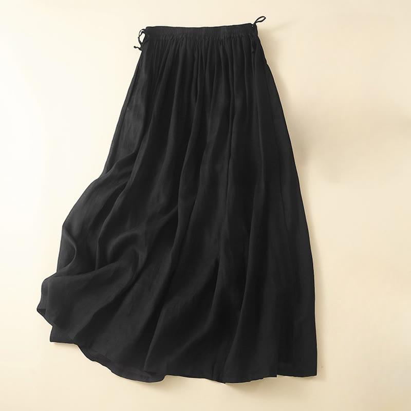 Damenrock mit Schnürung, elastischer Taille und Taschen