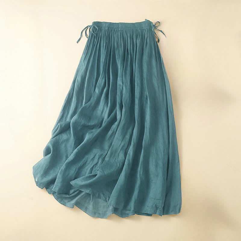 Damenrock mit Schnürung, elastischer Taille und Taschen
