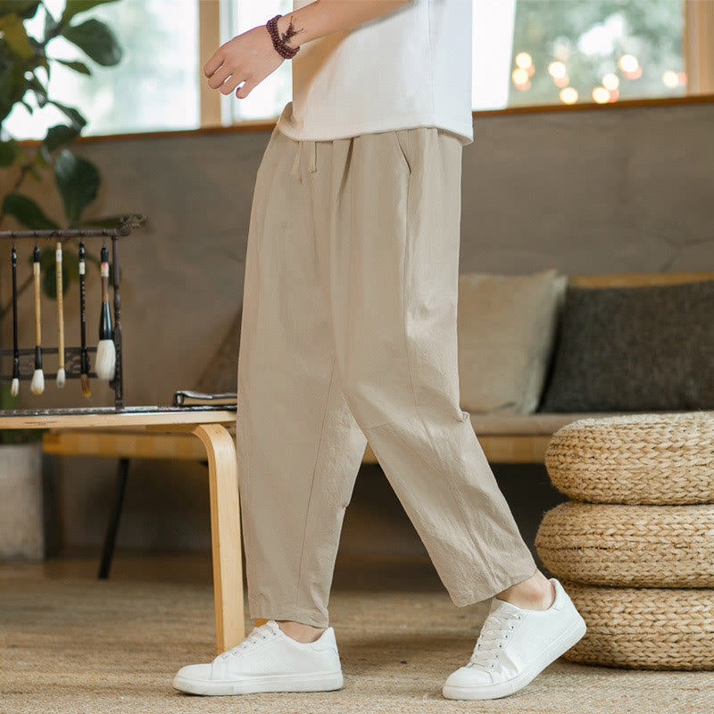 Sommer Herren Baumwollhose mit Taschen