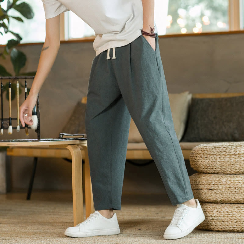 Sommer Herren Baumwollhose mit Taschen