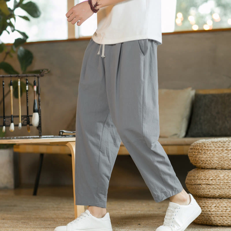 Sommer Herren Baumwollhose mit Taschen