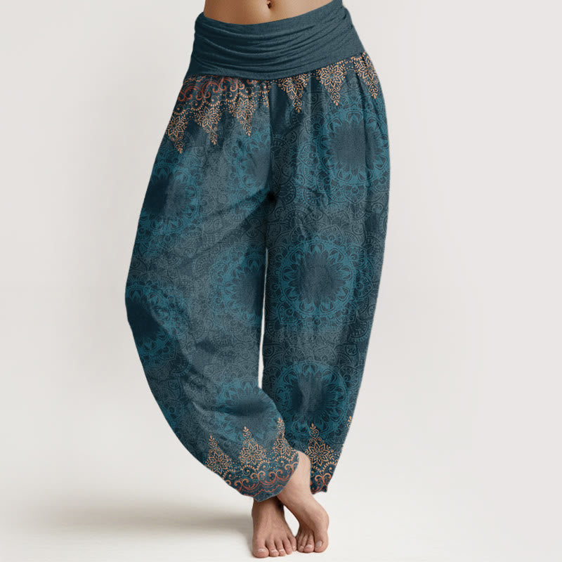 Baumwoll-Haremshose und dreieckigem Mandala-Muster, elastischem Bund, für Damen