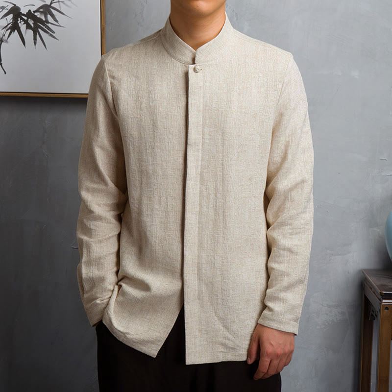 Einfarbige chinesische Tang-Anzugjacke, Herrenbekleidung