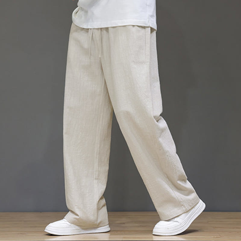 Sommer-Herrenhose mit geradem Bein und Taschen