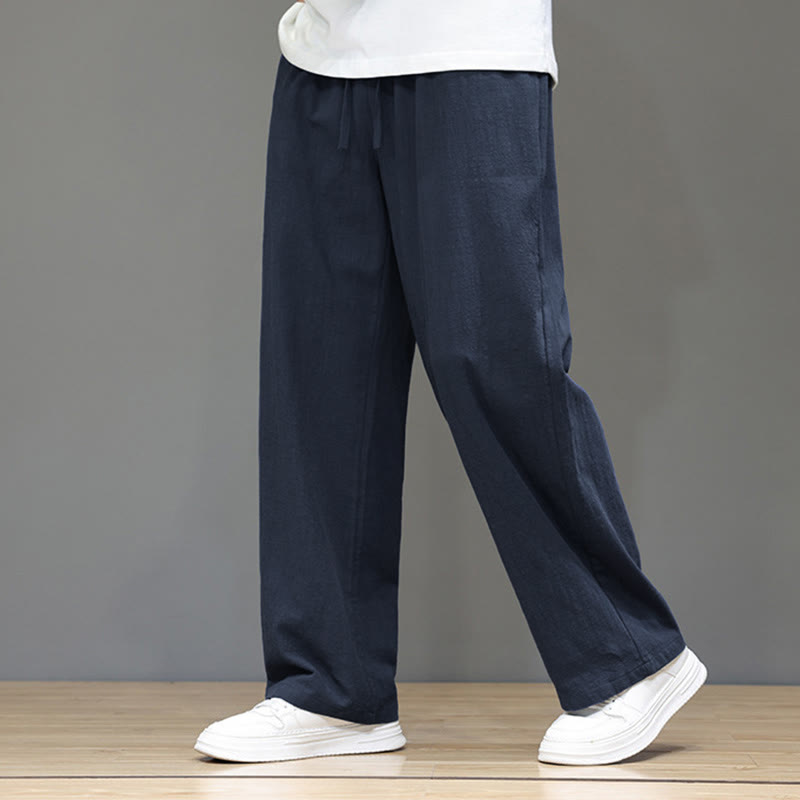 Sommer-Herrenhose mit geradem Bein und Taschen