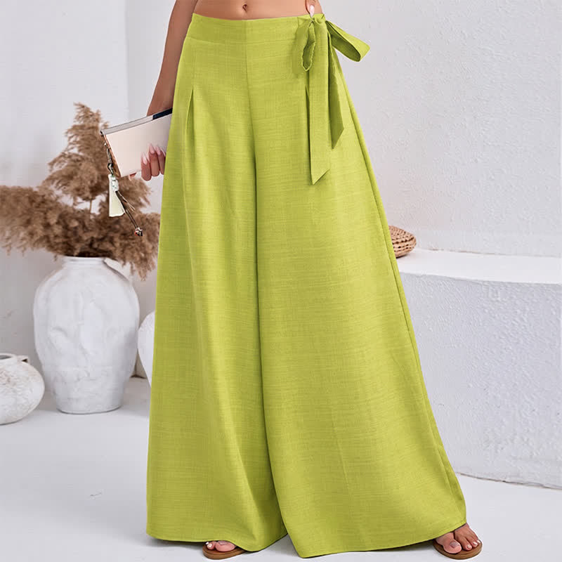 Frühlings-Freizeithose im Retro-Stil mit Kordelzug, weitem Bein und Taschen