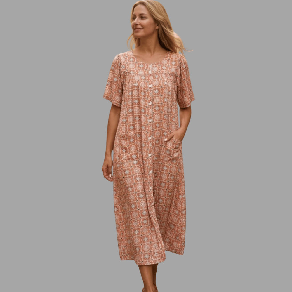 Marta Abito Casa Donna – Vestito Comodo Cotone, Bottoni e Tasche Relax