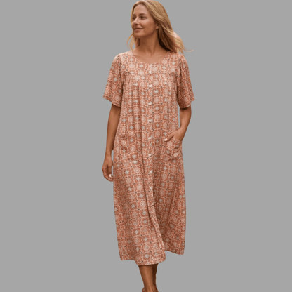 Marta Abito Casa Donna – Vestito Comodo Cotone, Bottoni e Tasche Relax