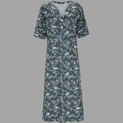 Abito Floreale Mini con Scollo V Elegante