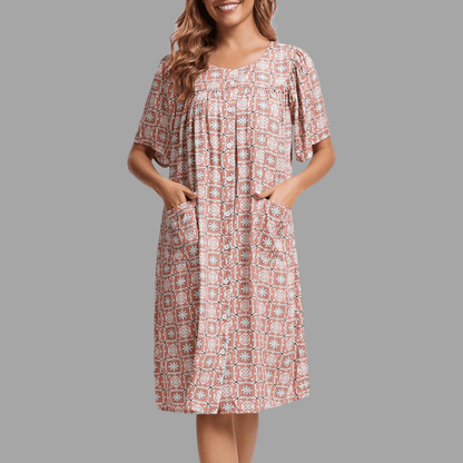 Marta Abito Casa Donna – Vestito Comodo Cotone, Bottoni e Tasche Relax