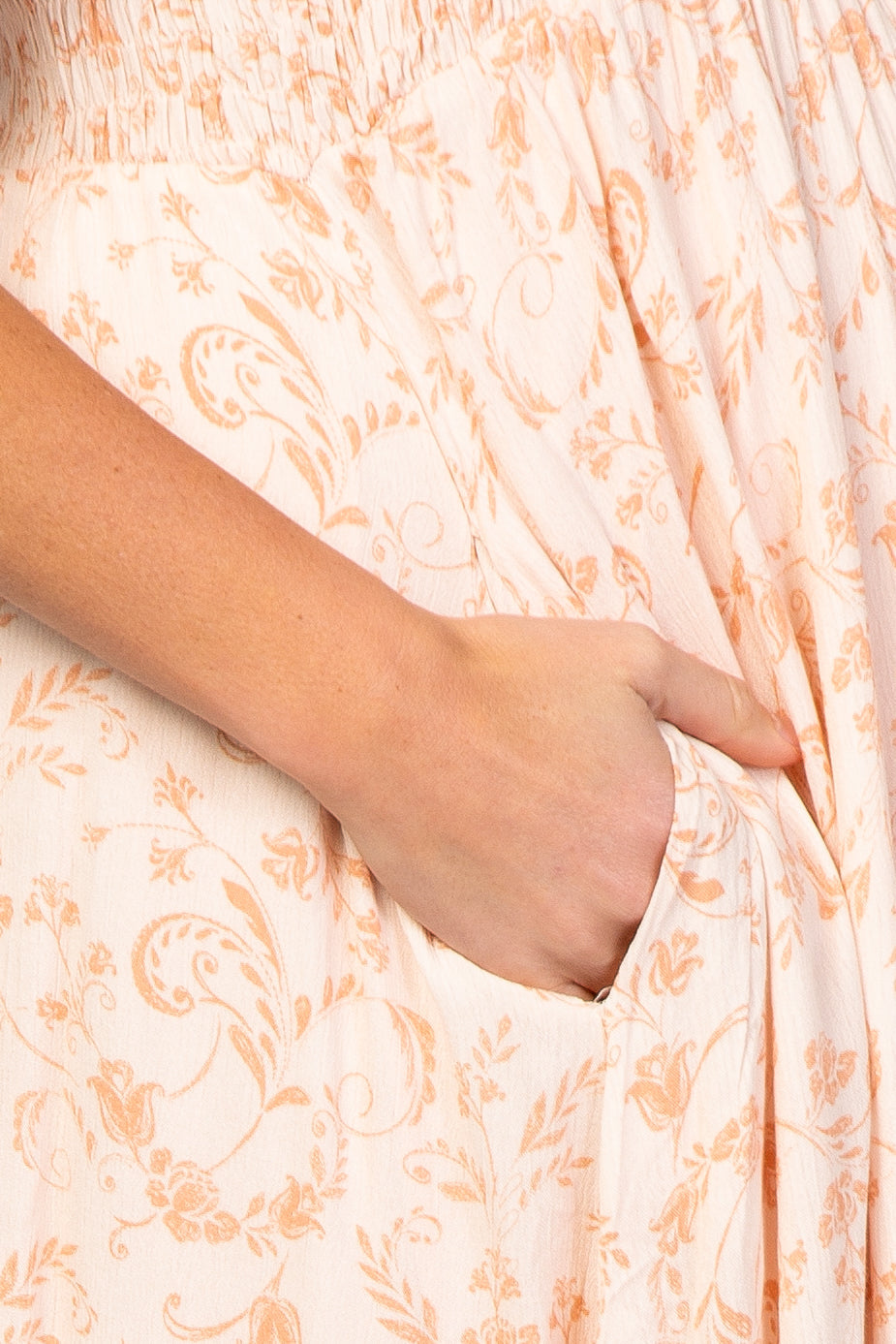 Umstands-Midikleid mit Blumenmuster und Knopfleiste