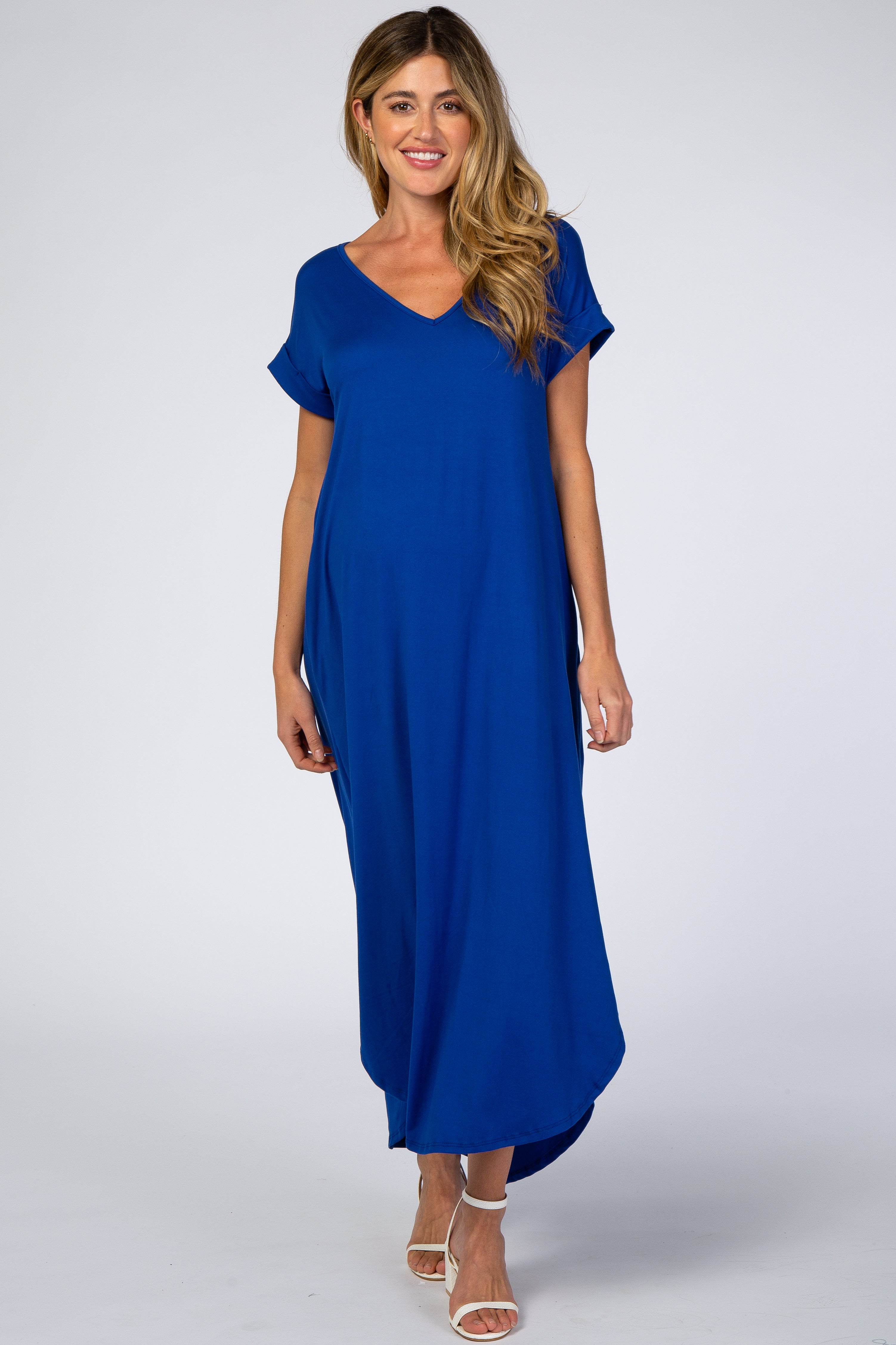 Umstandsmaxikleid mit Seitenschlitz