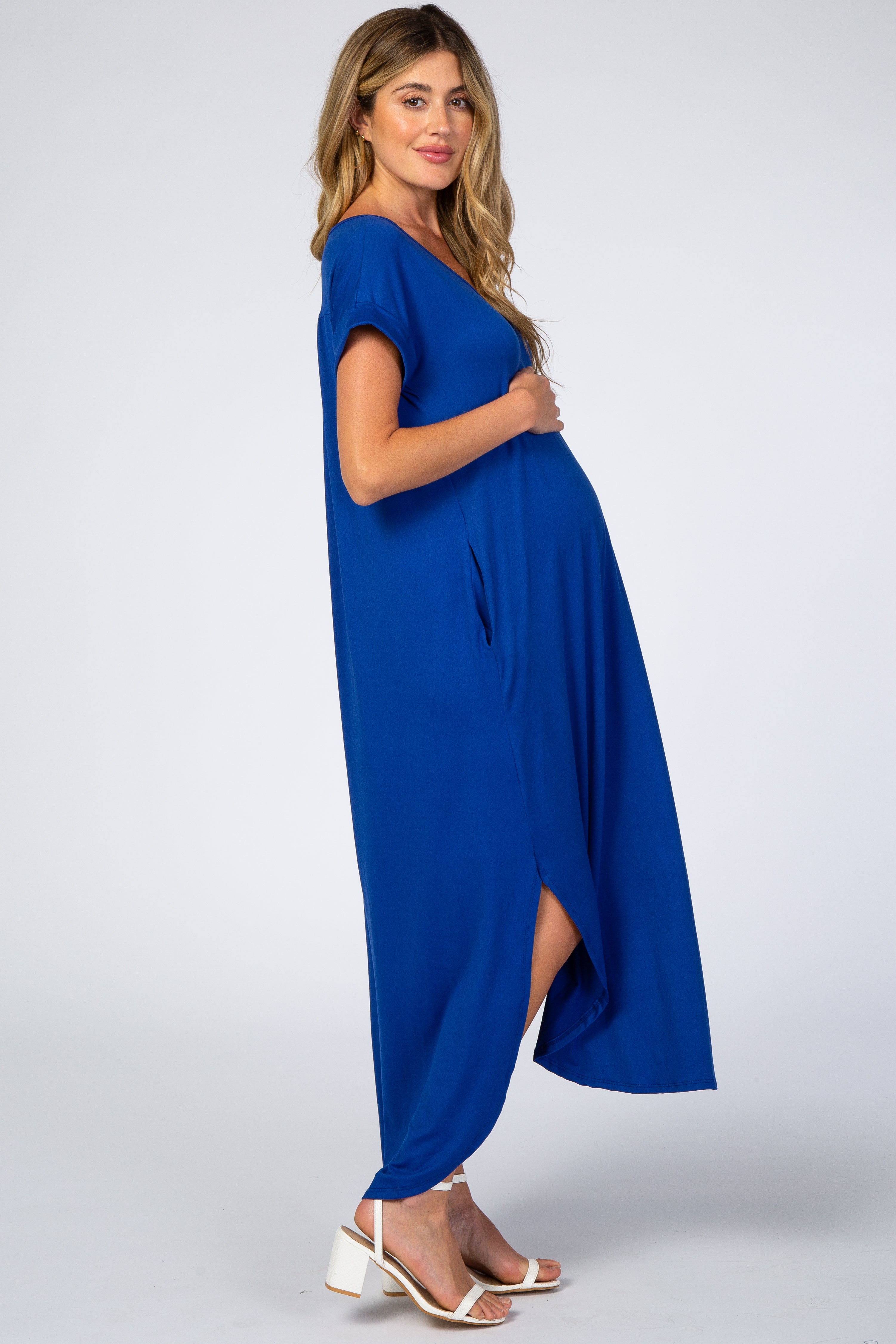 Umstandsmaxikleid mit Seitenschlitz